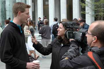 Next interview for Stormy - Hot chocolate provided by FAO Schwarz