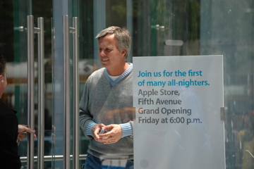 Ron Johnson locked inside the store